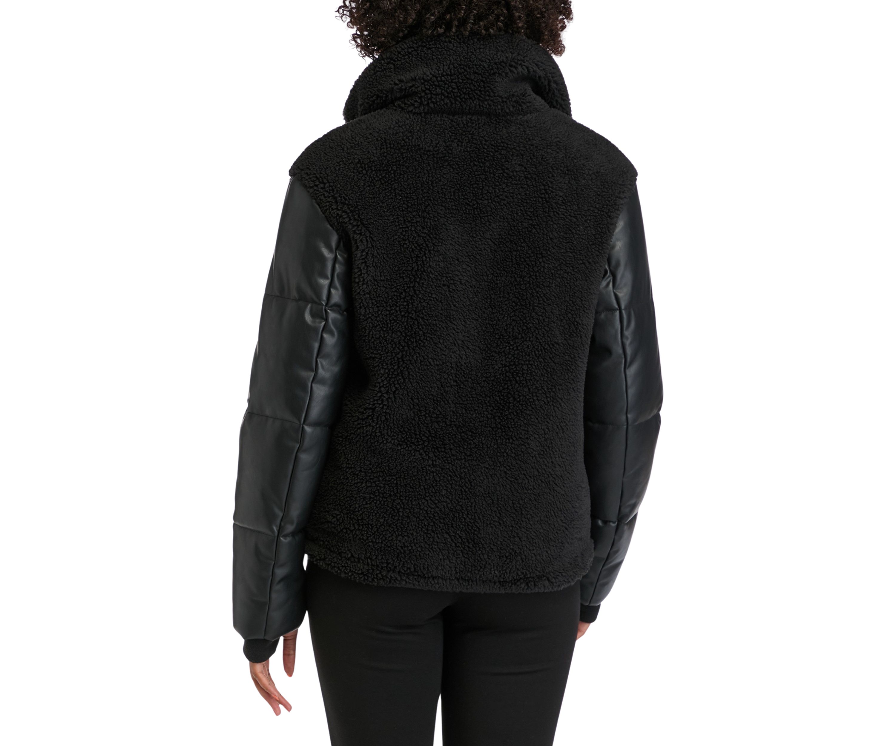 Womens Eastside Vegan Leather and Sherpa Jacket