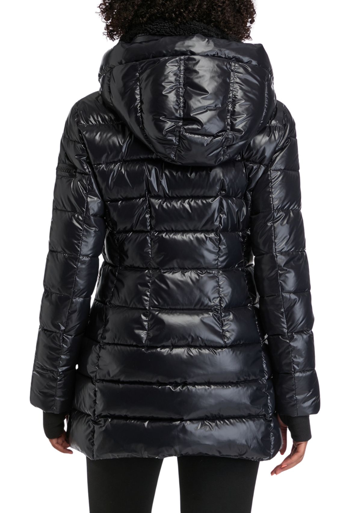 Womens Greenwich Sherpa Trimmed Puffer Coat