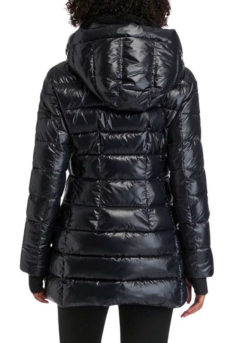 Womens Greenwich Sherpa Trimmed Puffer Coat