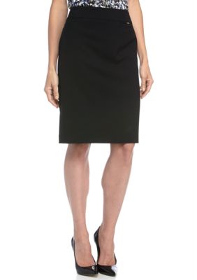 Tahari ASL Flat Front Solid Skirt | belk