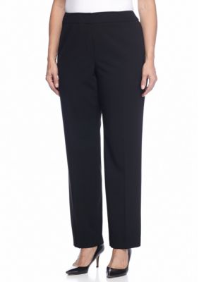 nine west plus size elastic waist crepe pant