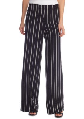 Nine West Black And White Striped Wide Leg Pants Belk