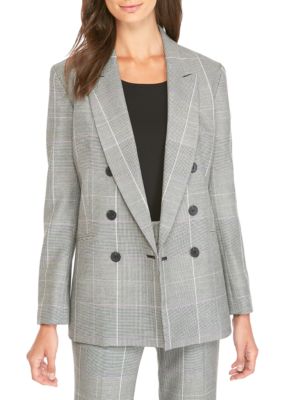 Nine West Plaid Double Breasted Jacket | belk