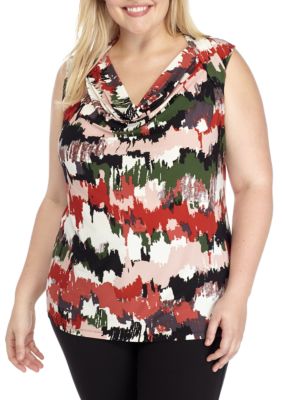 plus size cowl neck blouse