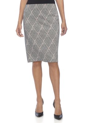 kasper midi knit slim skirt with side slit