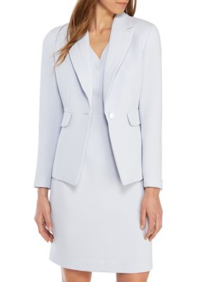 nine west one button lapel crepe jacke