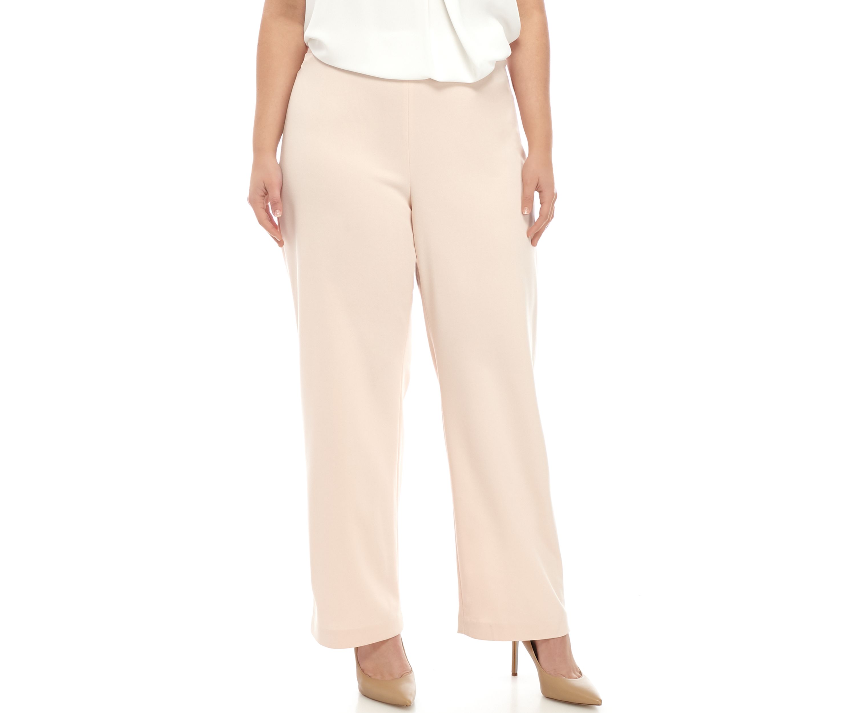 Plus Size Crepe Wide Leg Pants 