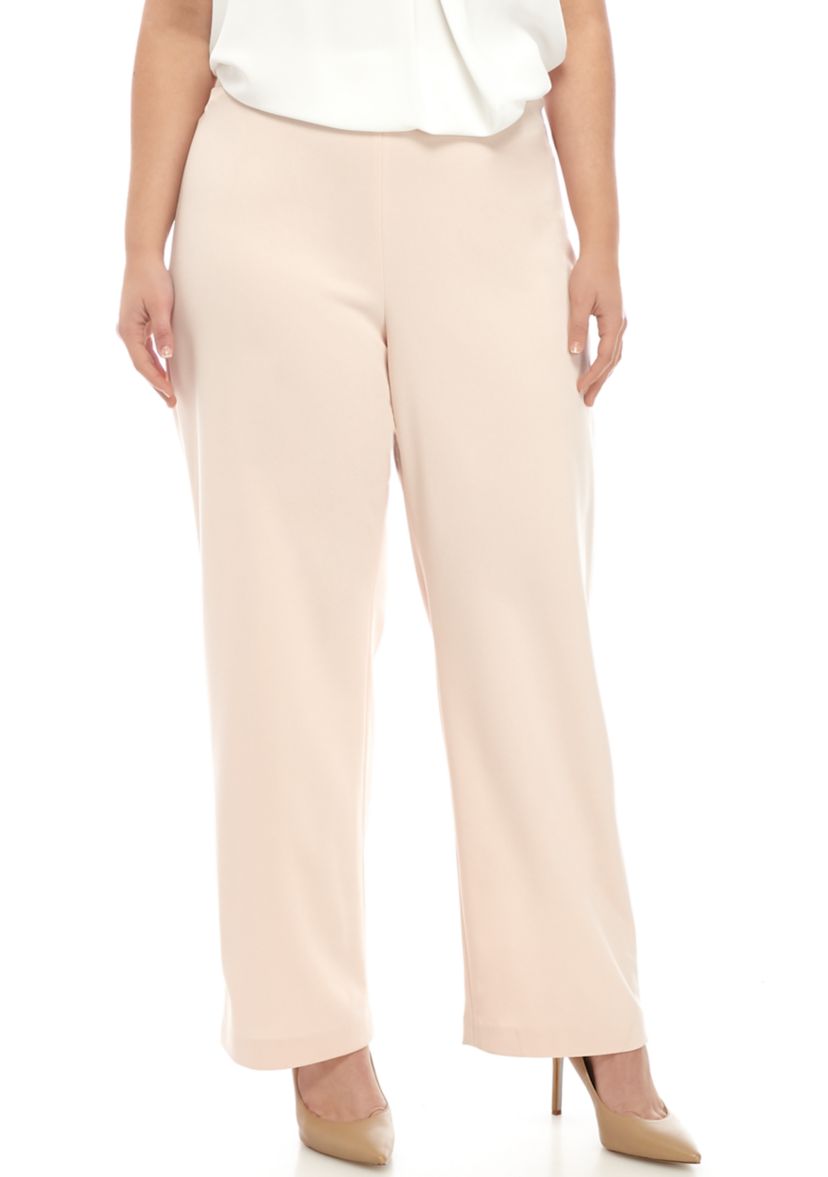 Plus Size Crepe Wide Leg Pants 