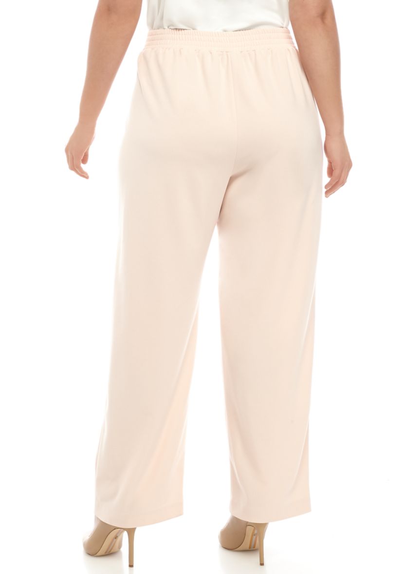 Plus Size Crepe Wide Leg Pants 