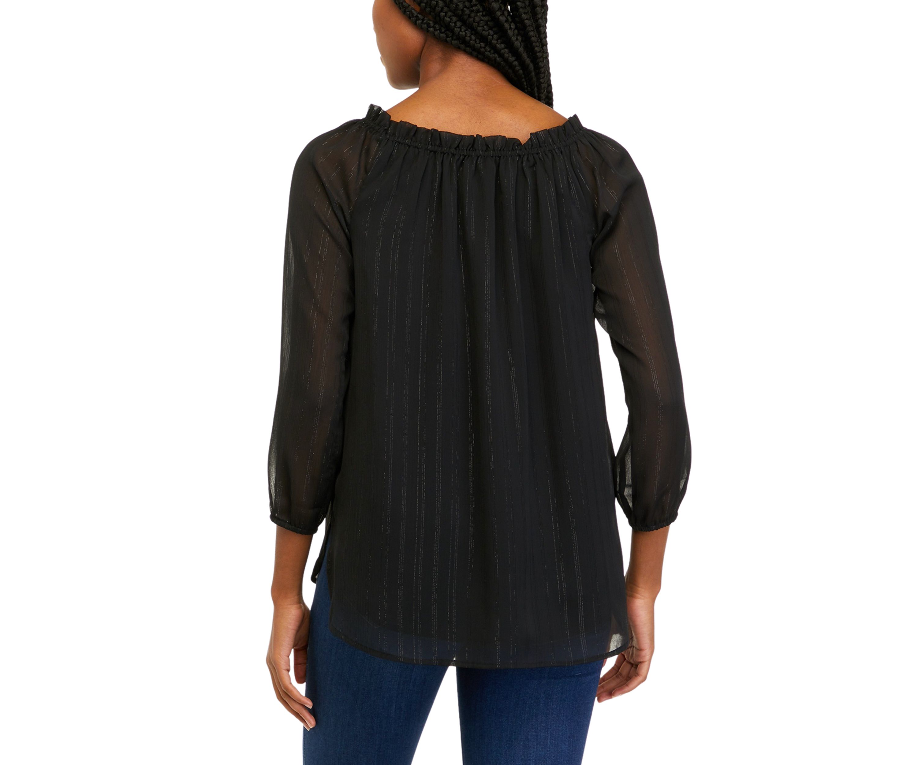 Womens 3/4 Sleeve Chiffon Top 