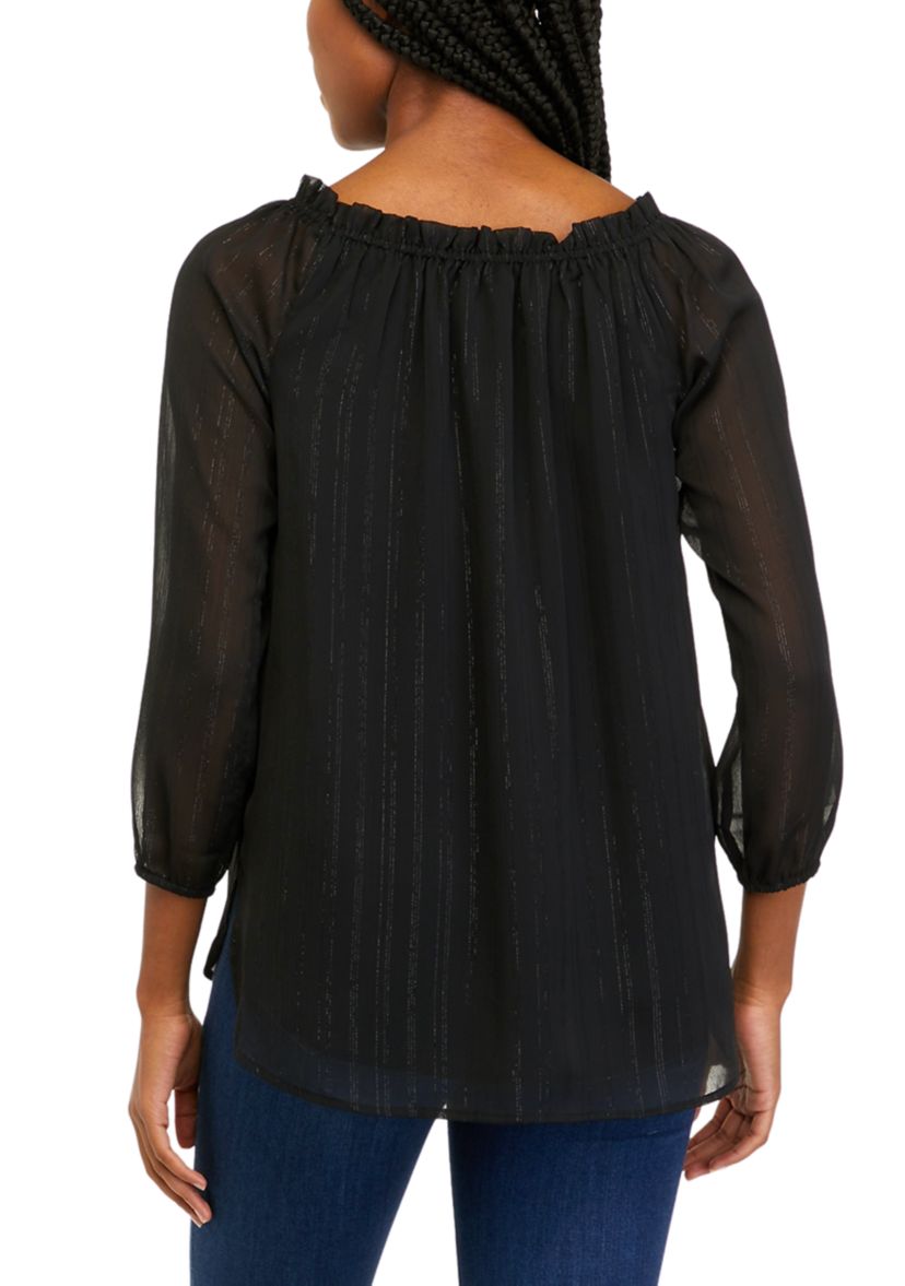 Womens 3/4 Sleeve Chiffon Top 