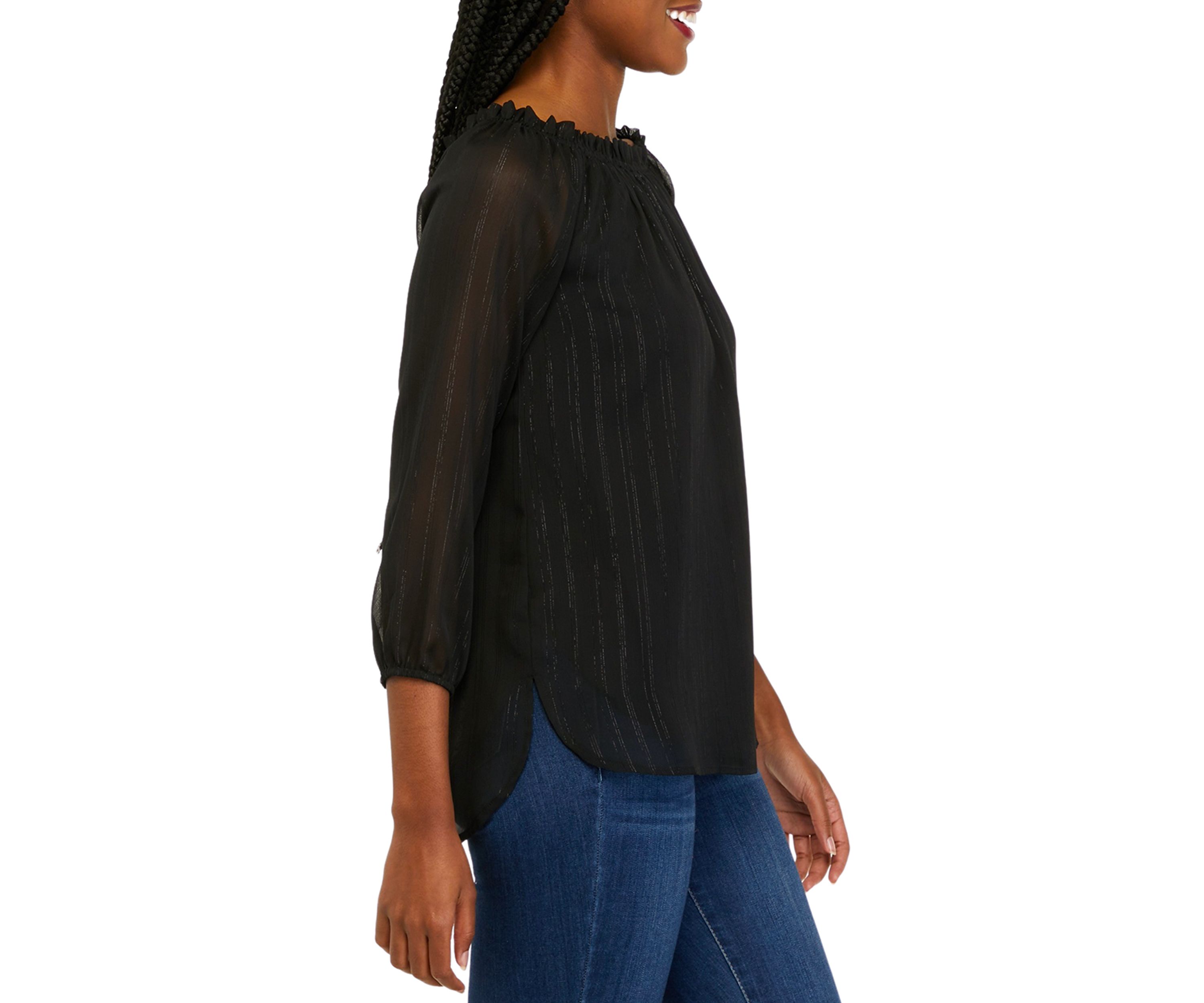 Womens 3/4 Sleeve Chiffon Top 