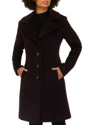 Converteren oppervlakkig stap in Anne Klein Women's Mid Wool Coat with Notch Collar | belk
