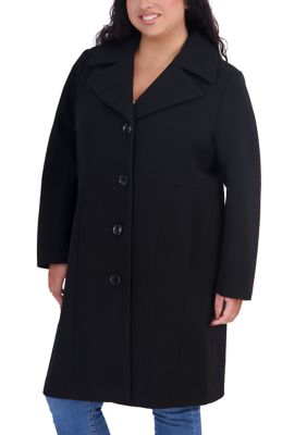 Anne Klein Women's Plus Size Notch Collar Peacoat