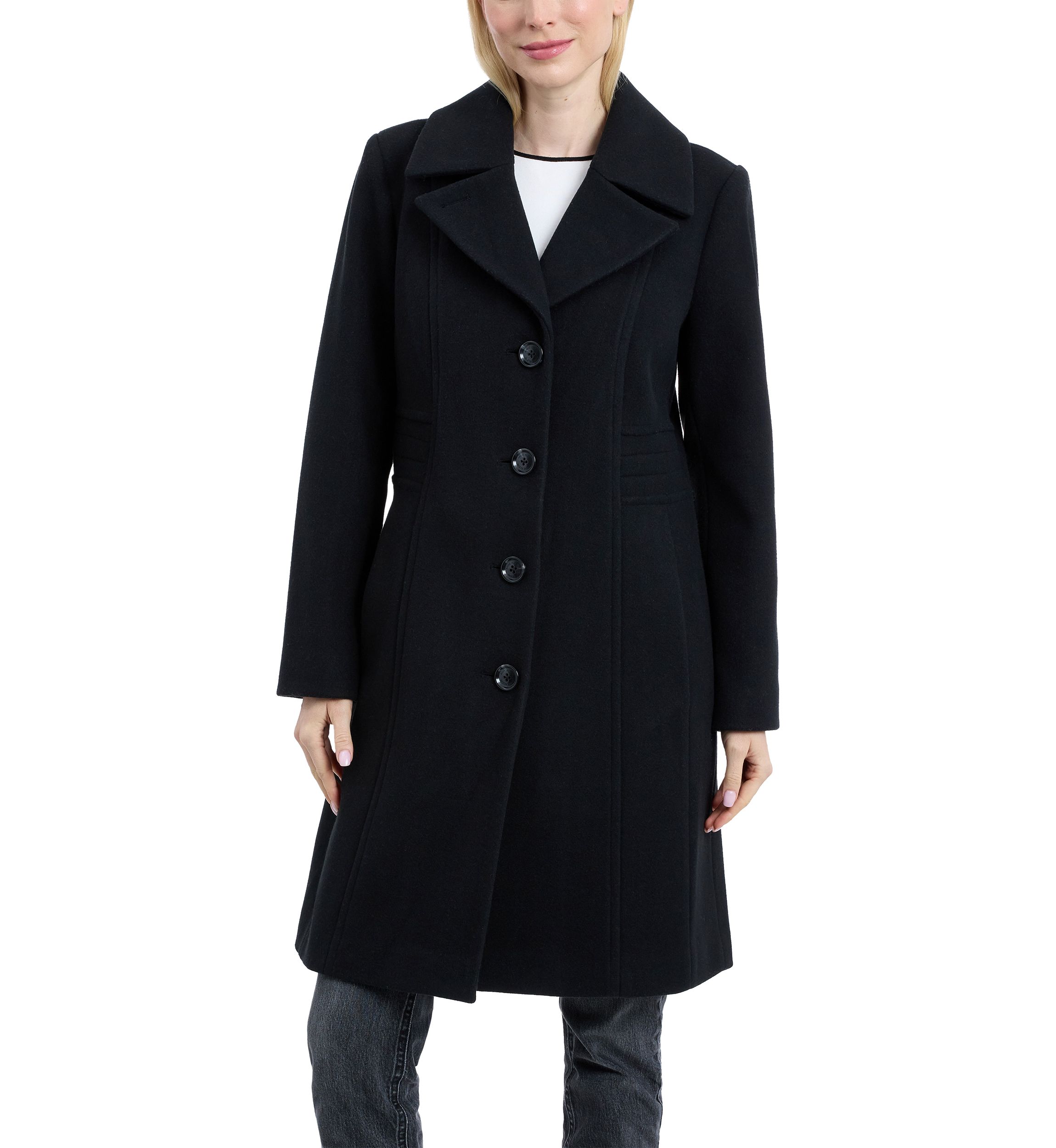 Womens Single Breasted Wool Walkers Flair Coat