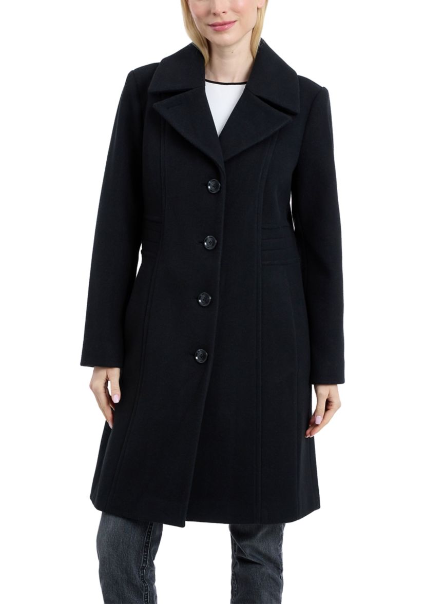 Womens Single Breasted Wool Walkers Flair Coat
