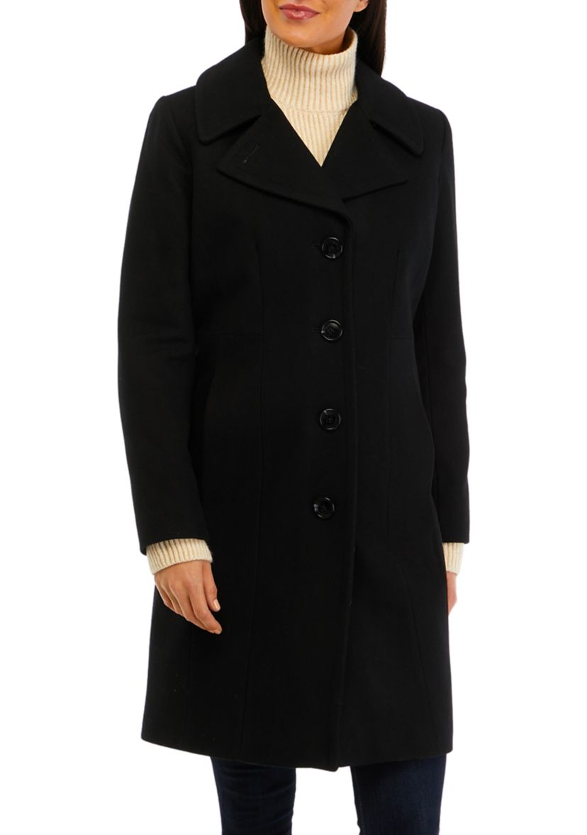 Womens Mid Wool Notch Collar 38 Coat