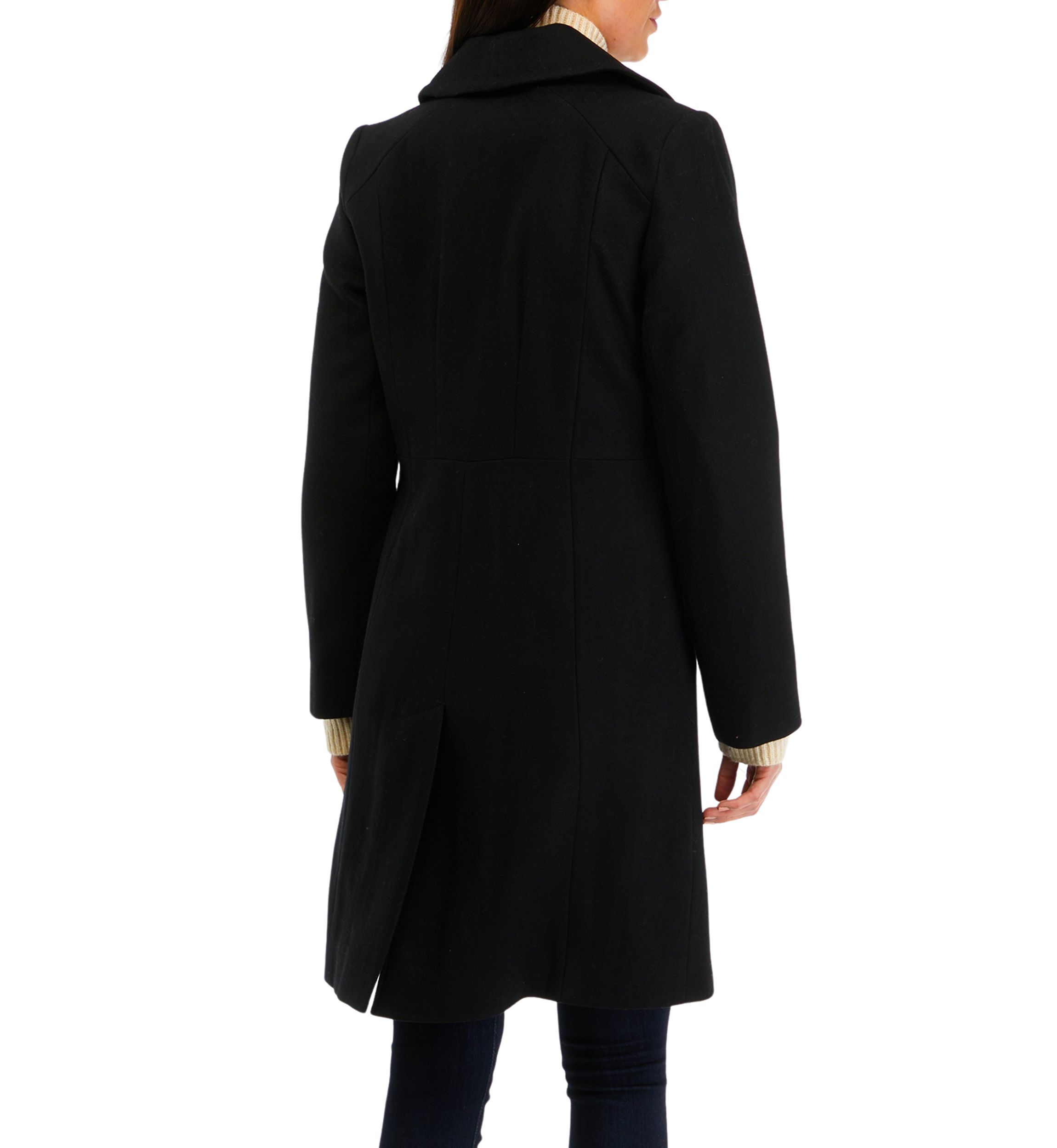 Womens Mid Wool Notch Collar 38 Coat