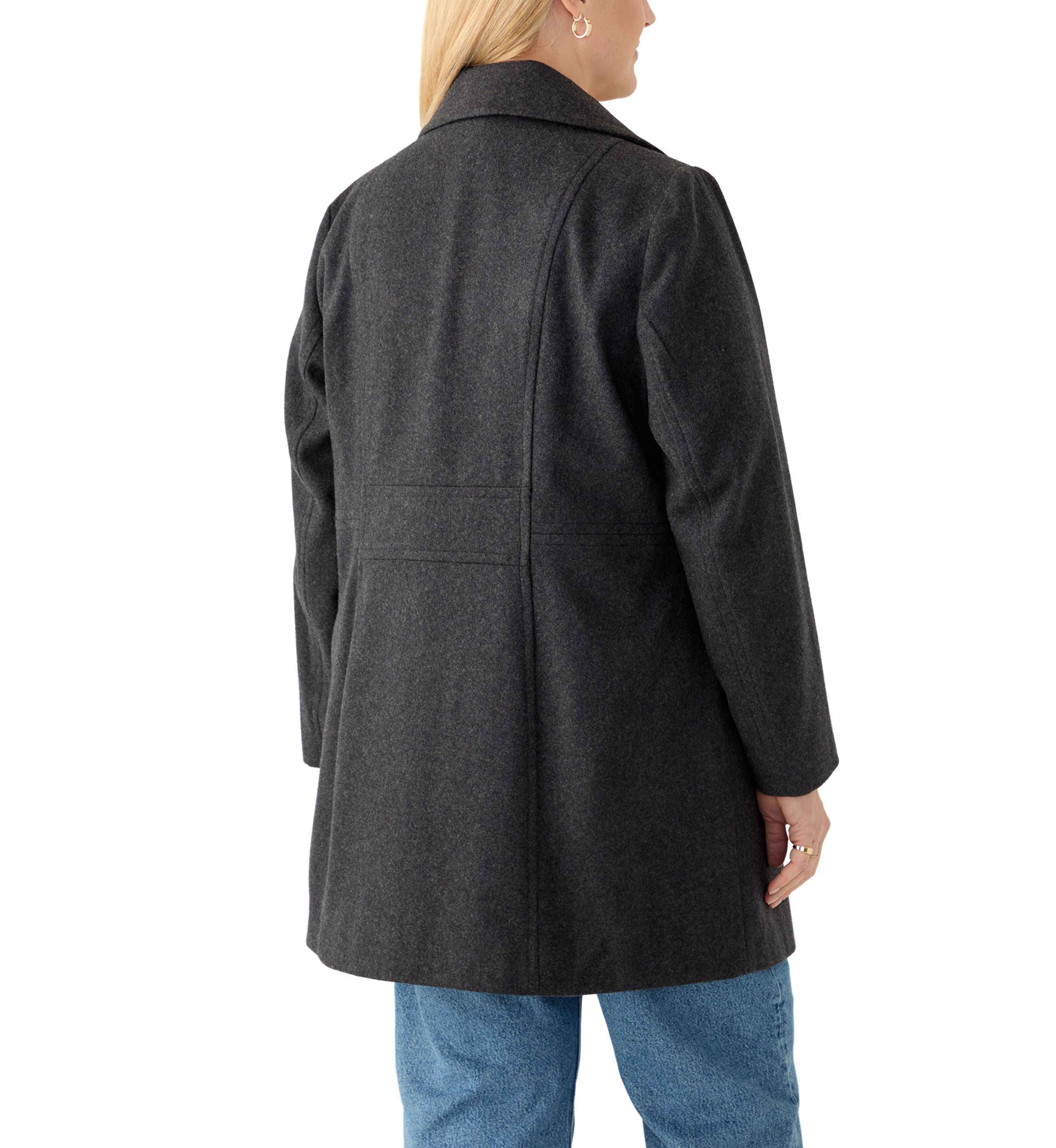 Plus Size Melton Peacoat