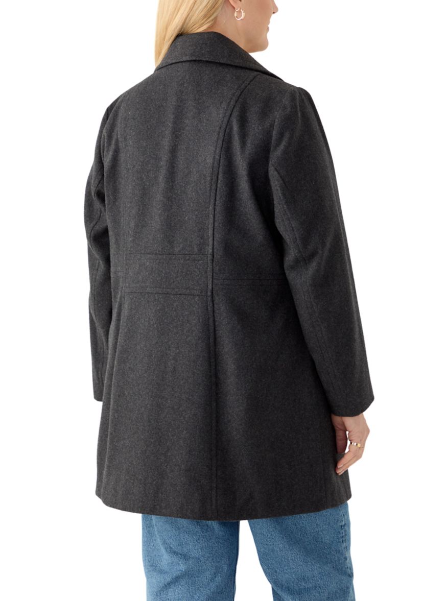 Plus Size Melton Peacoat