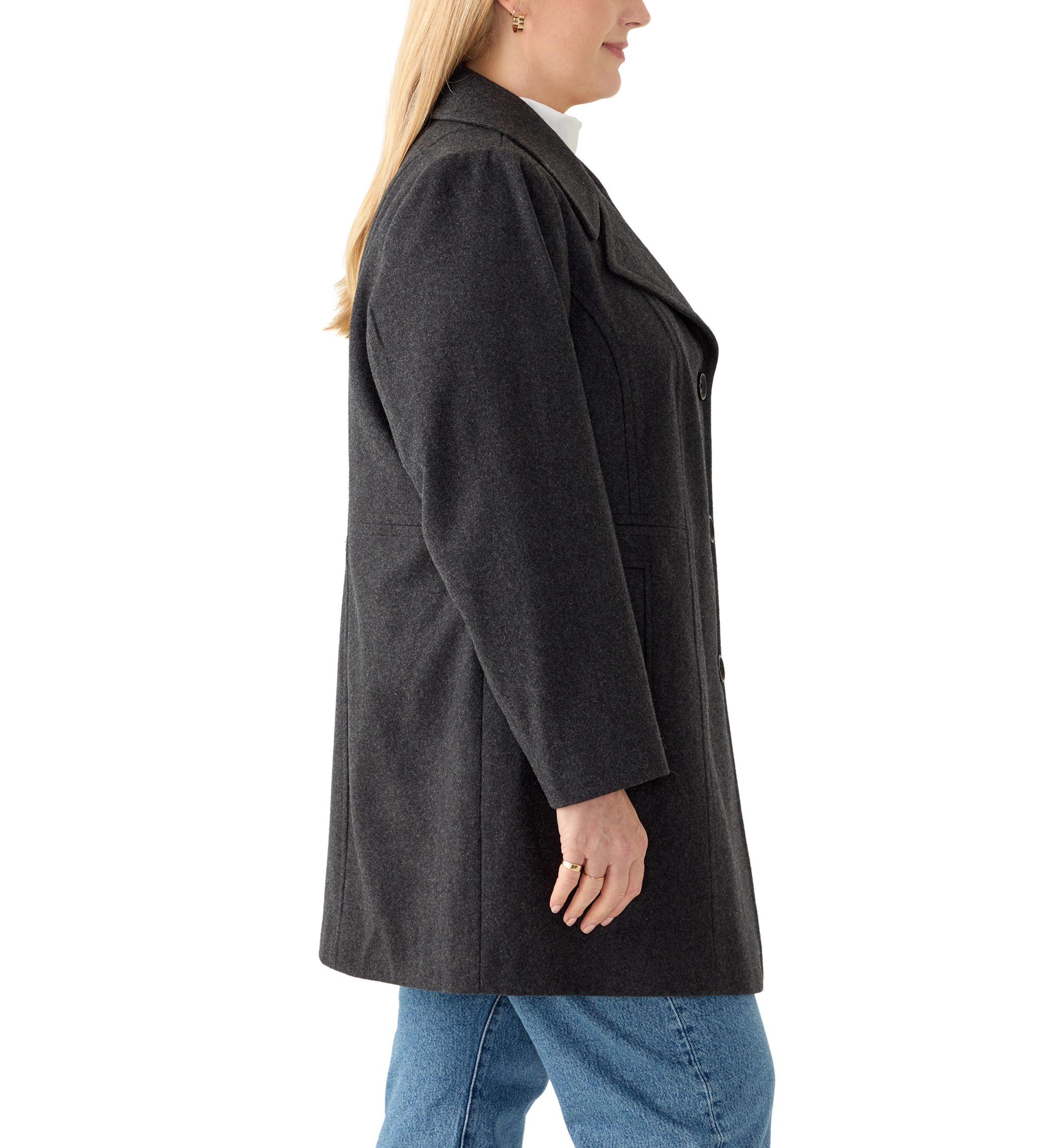 Plus Size Melton Peacoat