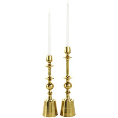 Glam Aluminum Metal Candle Holder - Set of 2