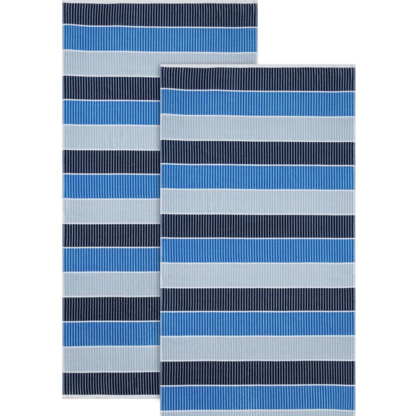 Blocked  Beach Towel Yarn-Dye Stripe