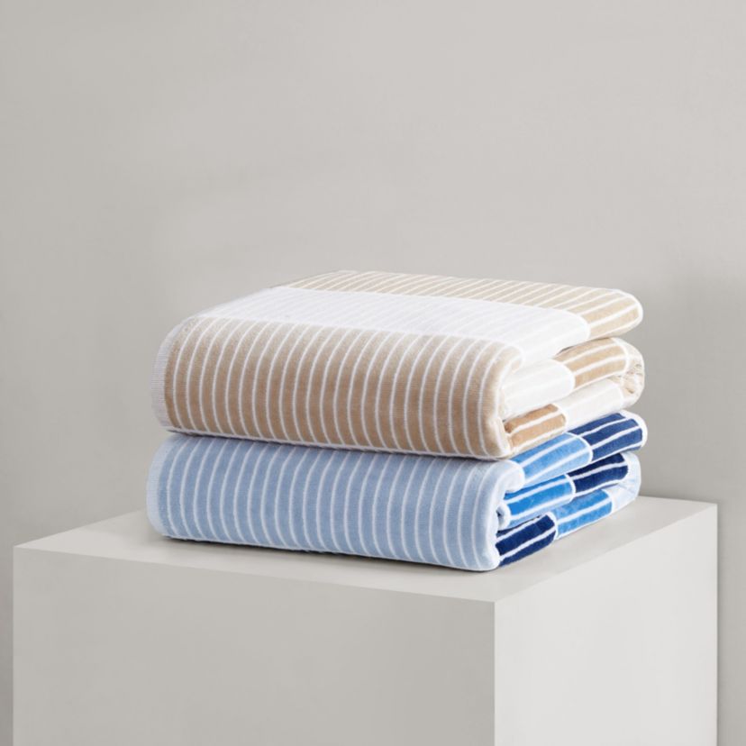 Blocked  Beach Towel Yarn-Dye Stripe