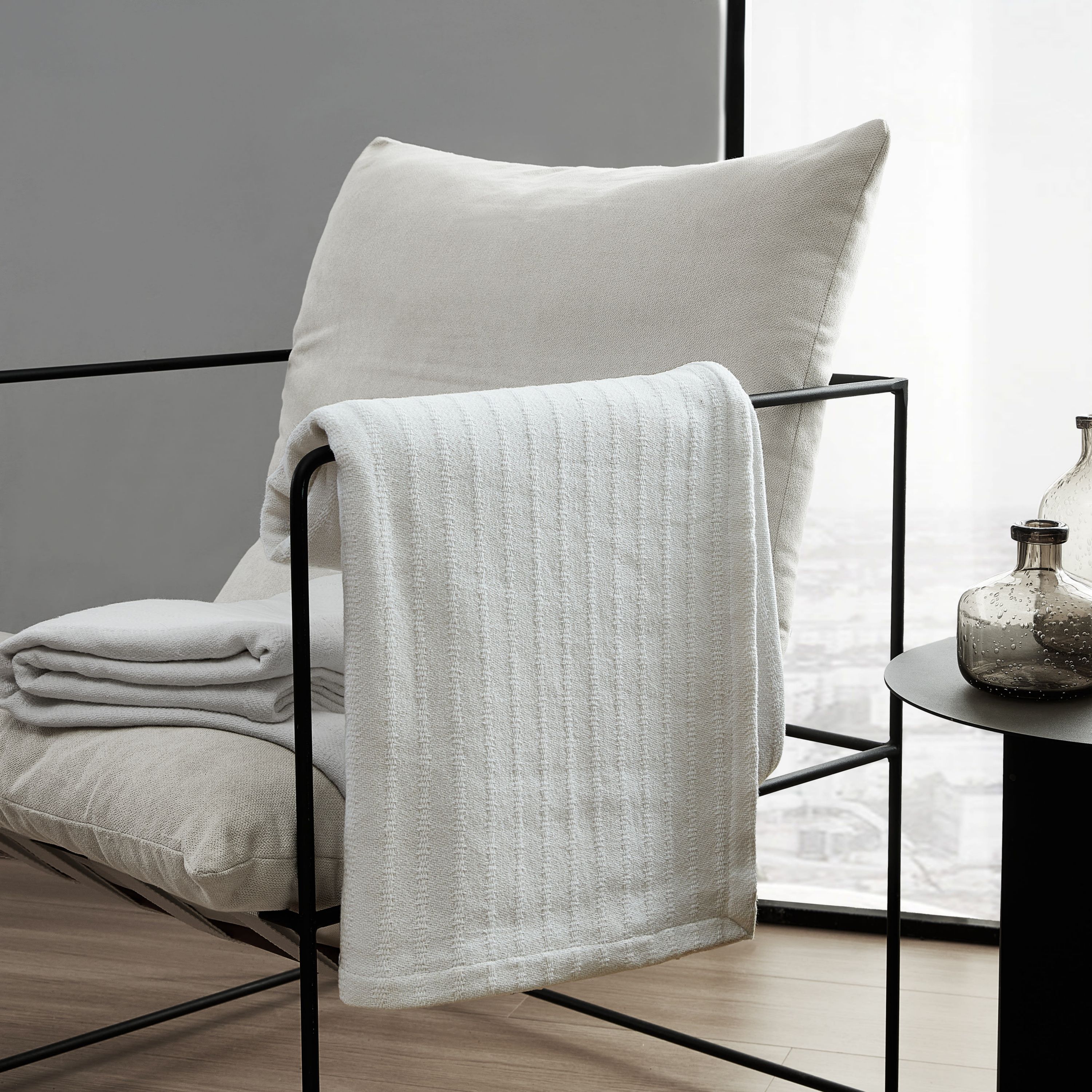 All Over Rib Cotton Blanket
