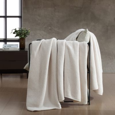 Waffle Chenille Solid Microfiber Blanket