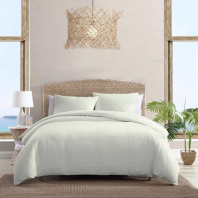 Basketweave Solid Cotton Duvet Cover Set