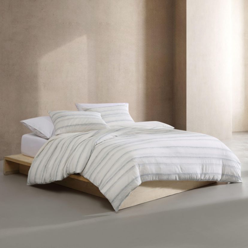Strie Stripe Cotton Duvet Cover Set