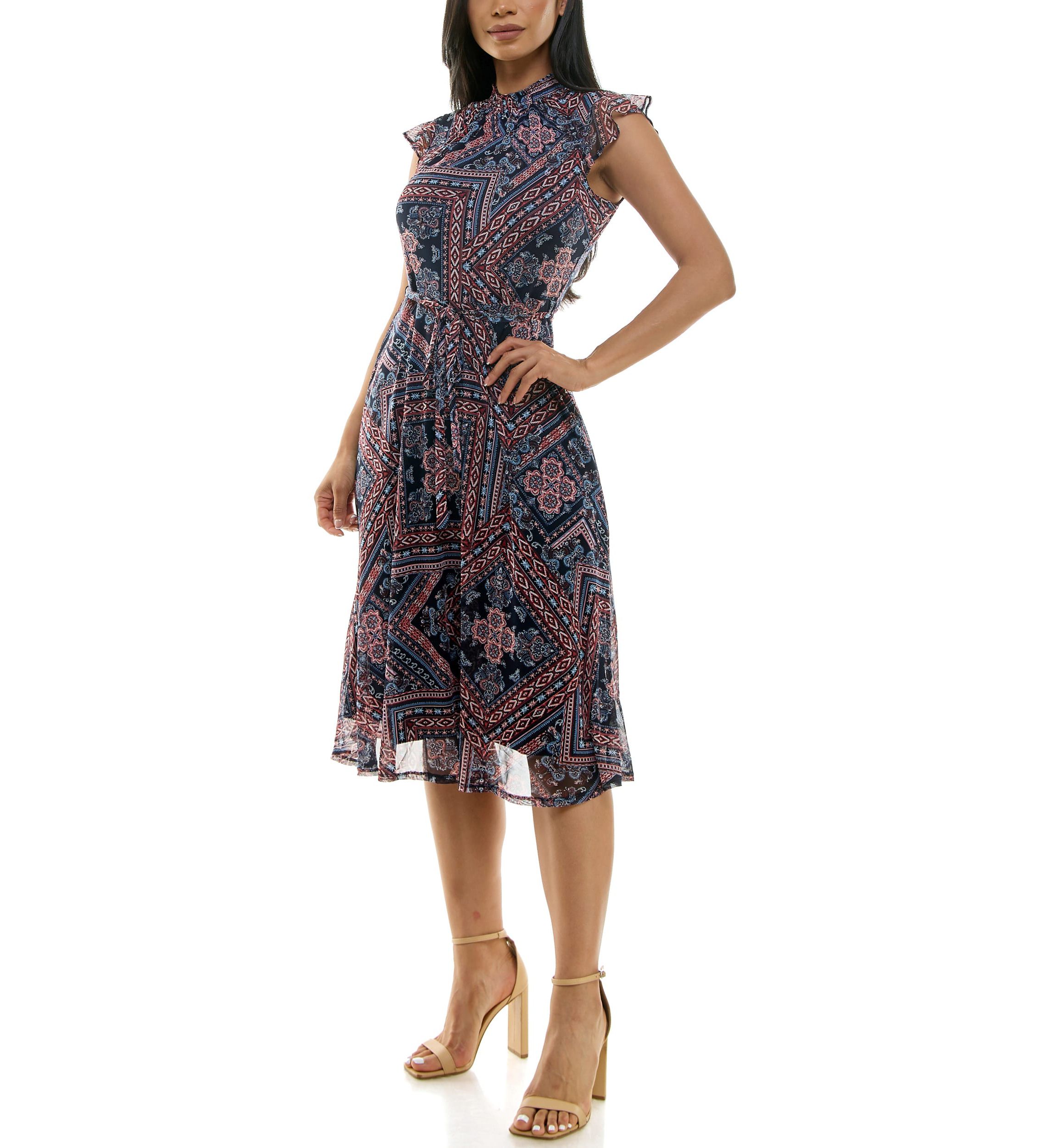 Smocked Flutter Sleeve Dress