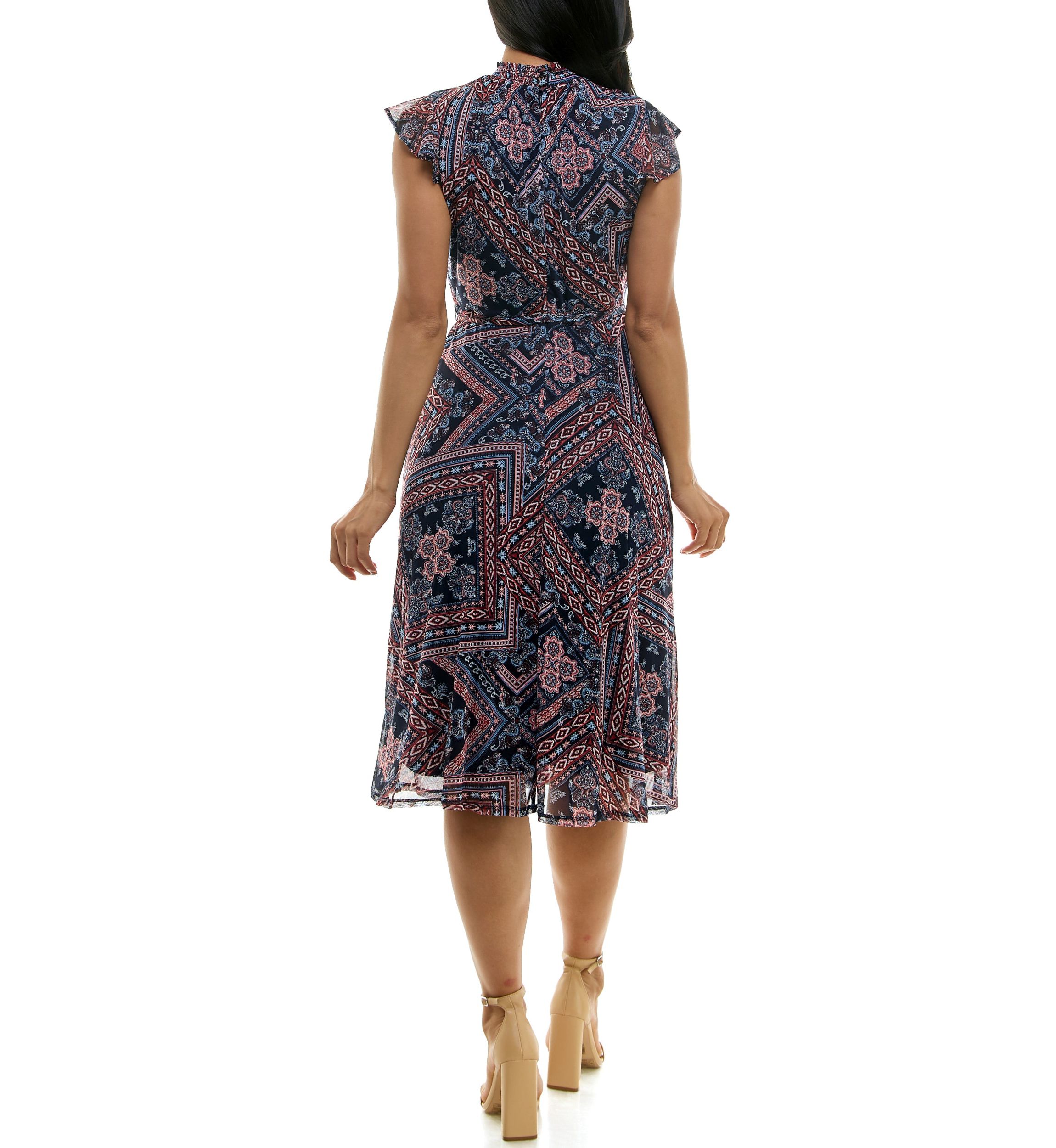 Smocked Flutter Sleeve Dress