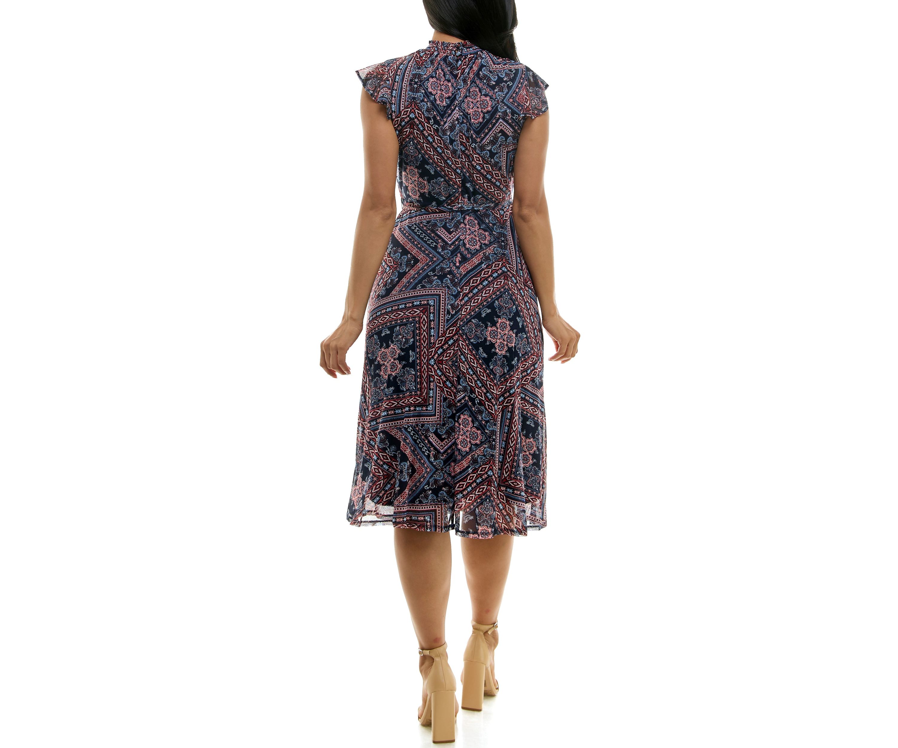 Smocked Flutter Sleeve Dress