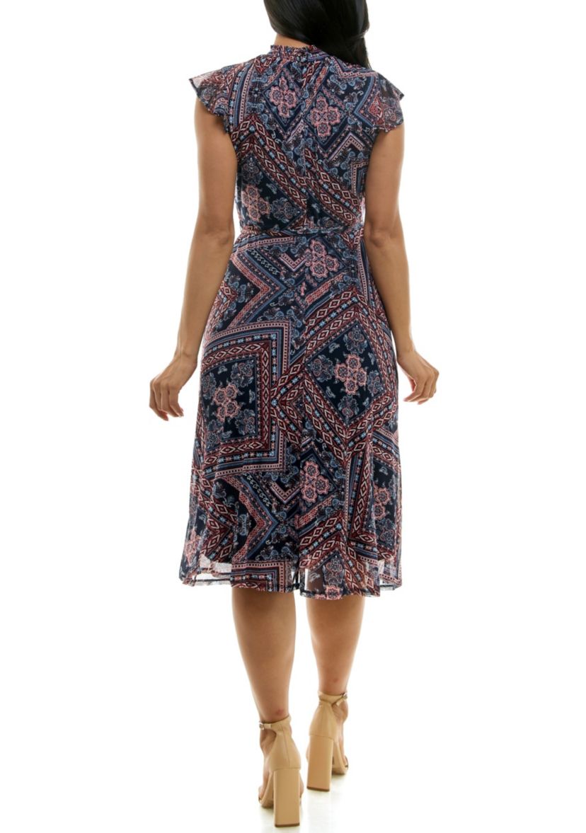 Smocked Flutter Sleeve Dress