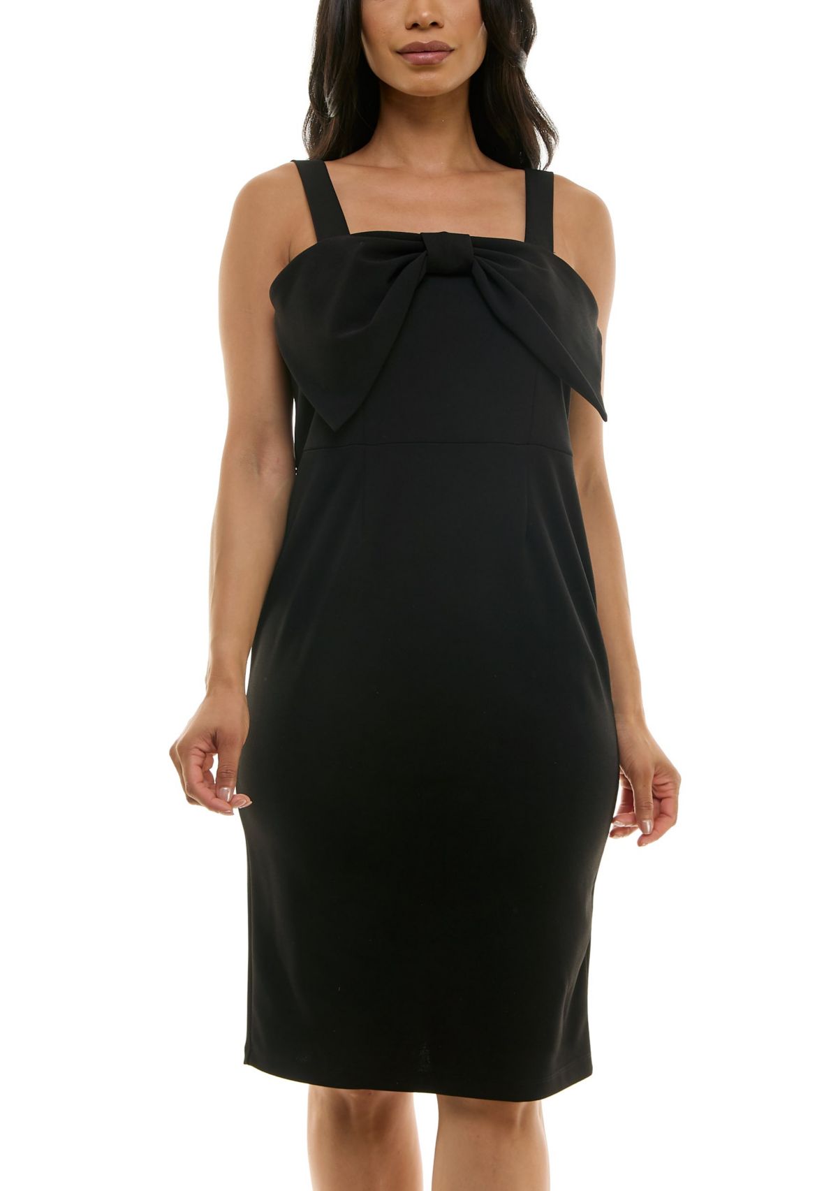 Column Dress With Large Bow