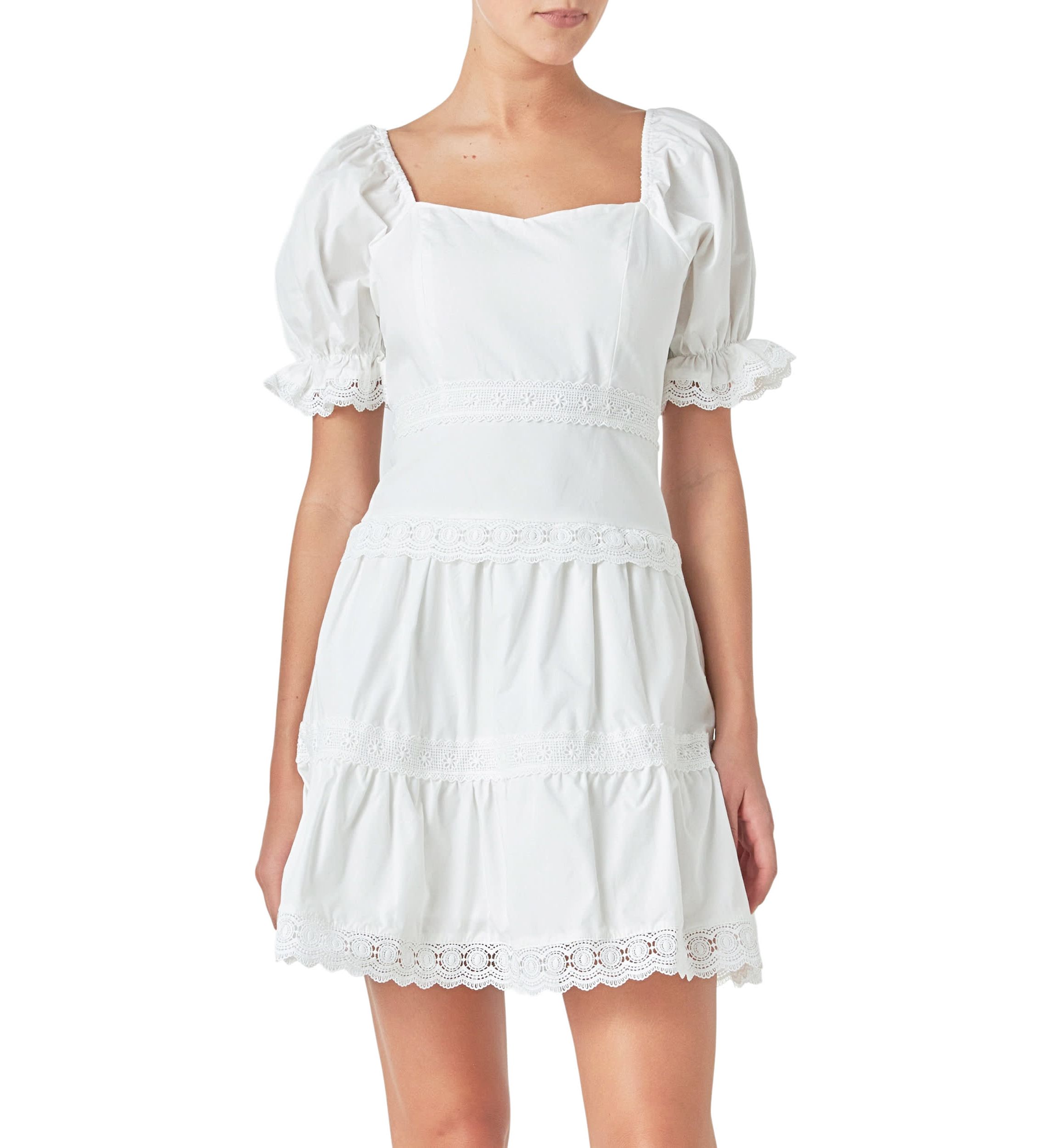 Sweetheart Lace Combo Puff Mini