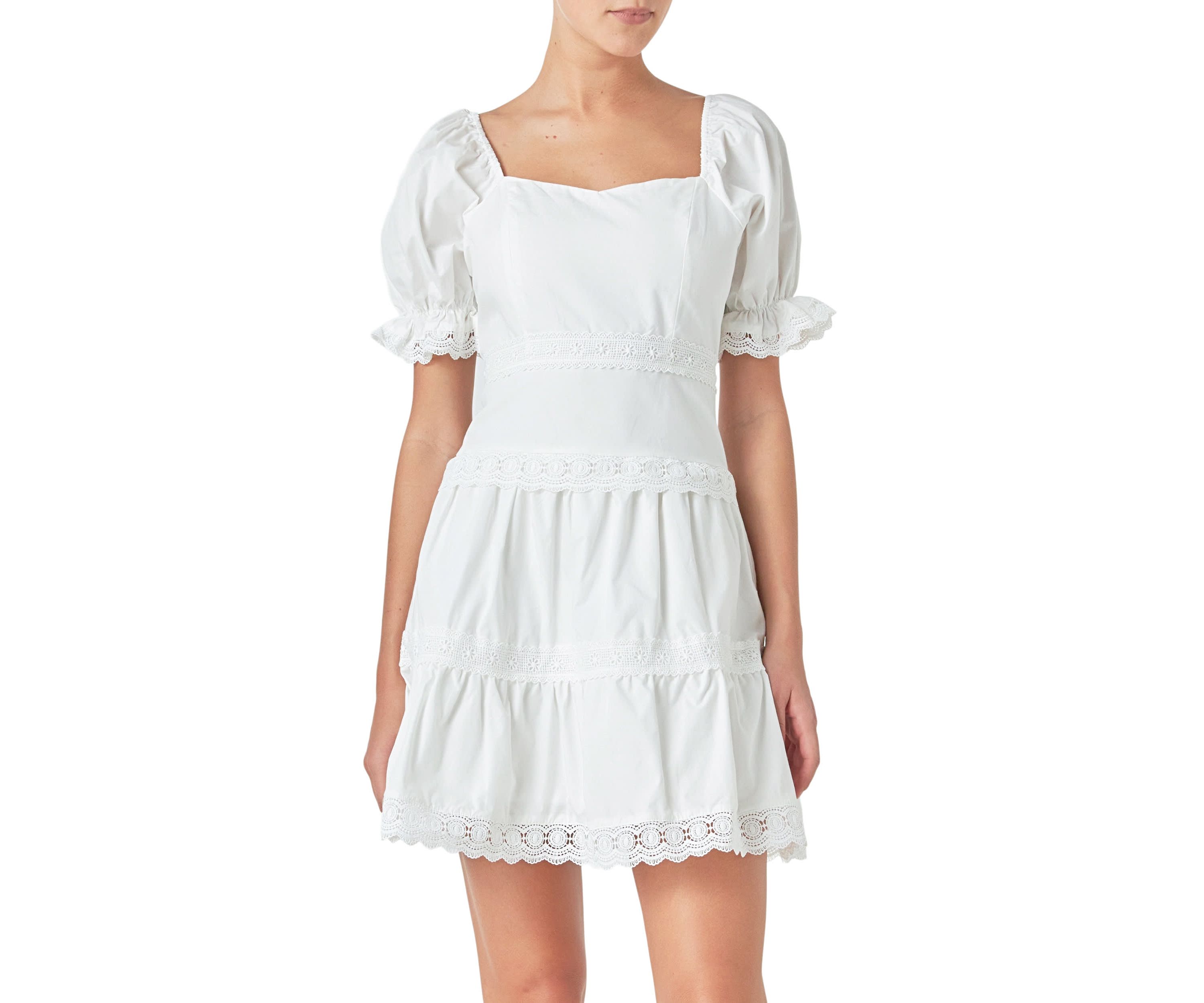 Sweetheart Lace Combo Puff Mini