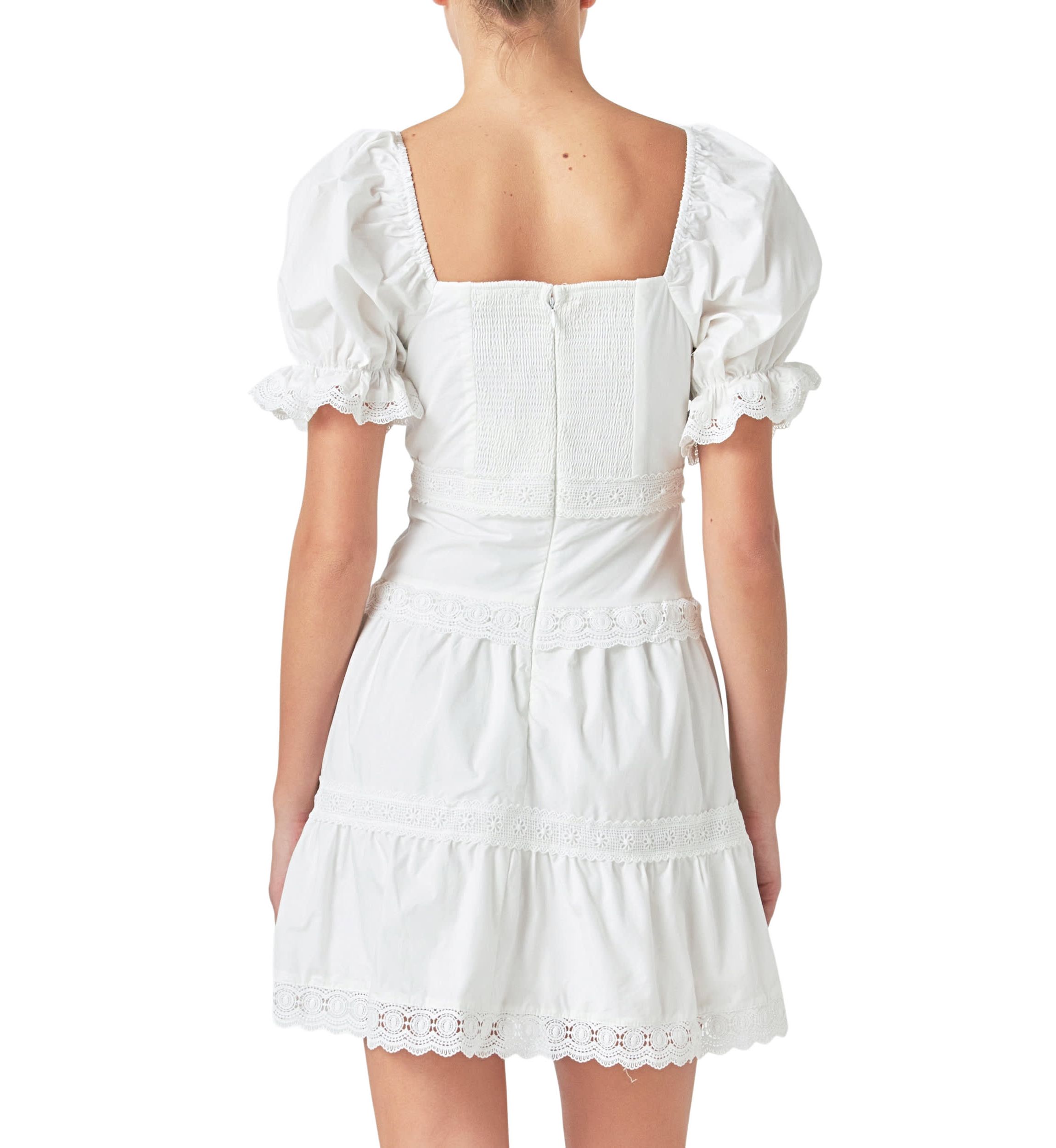 Sweetheart Lace Combo Puff Mini