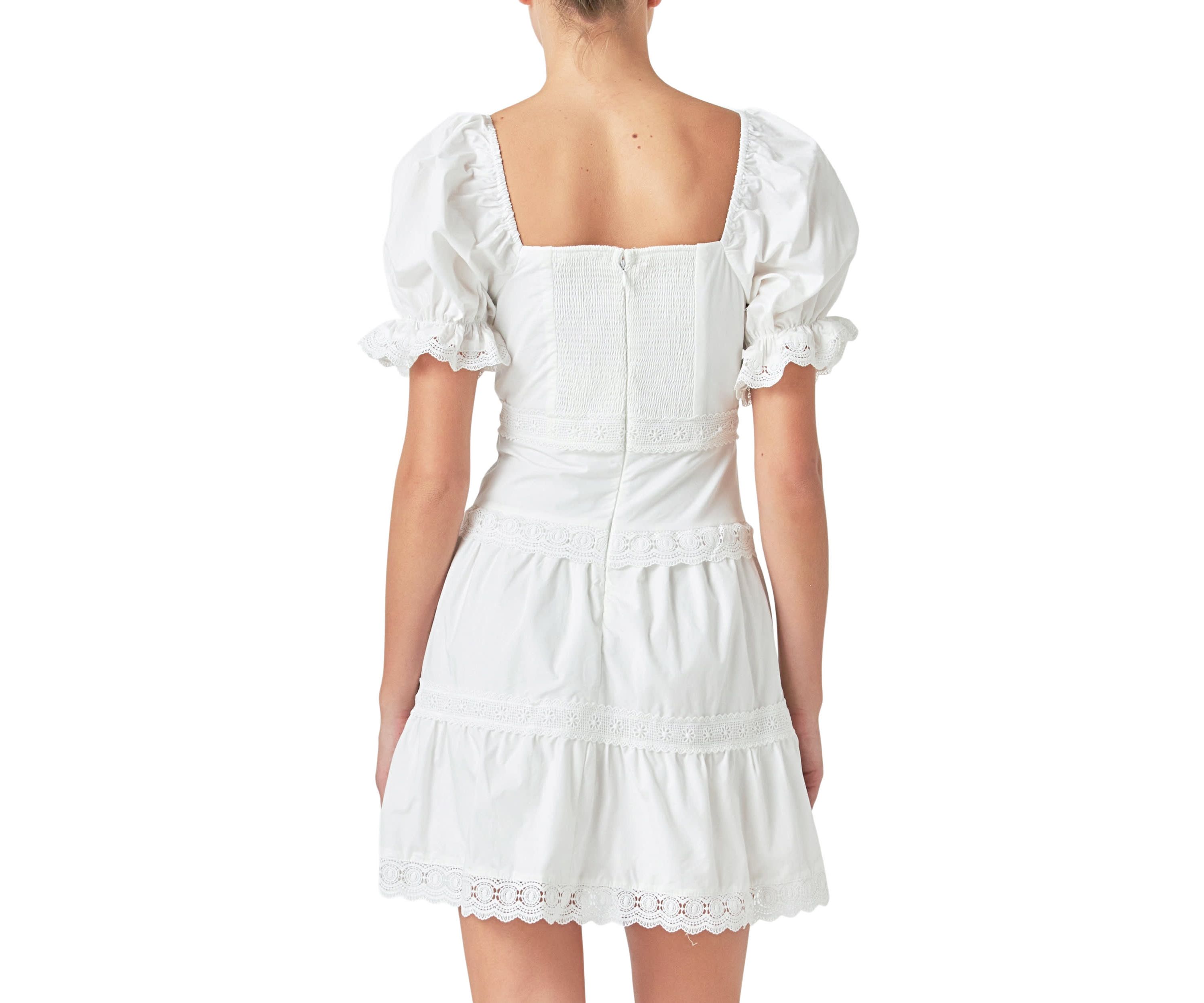 Sweetheart Lace Combo Puff Mini