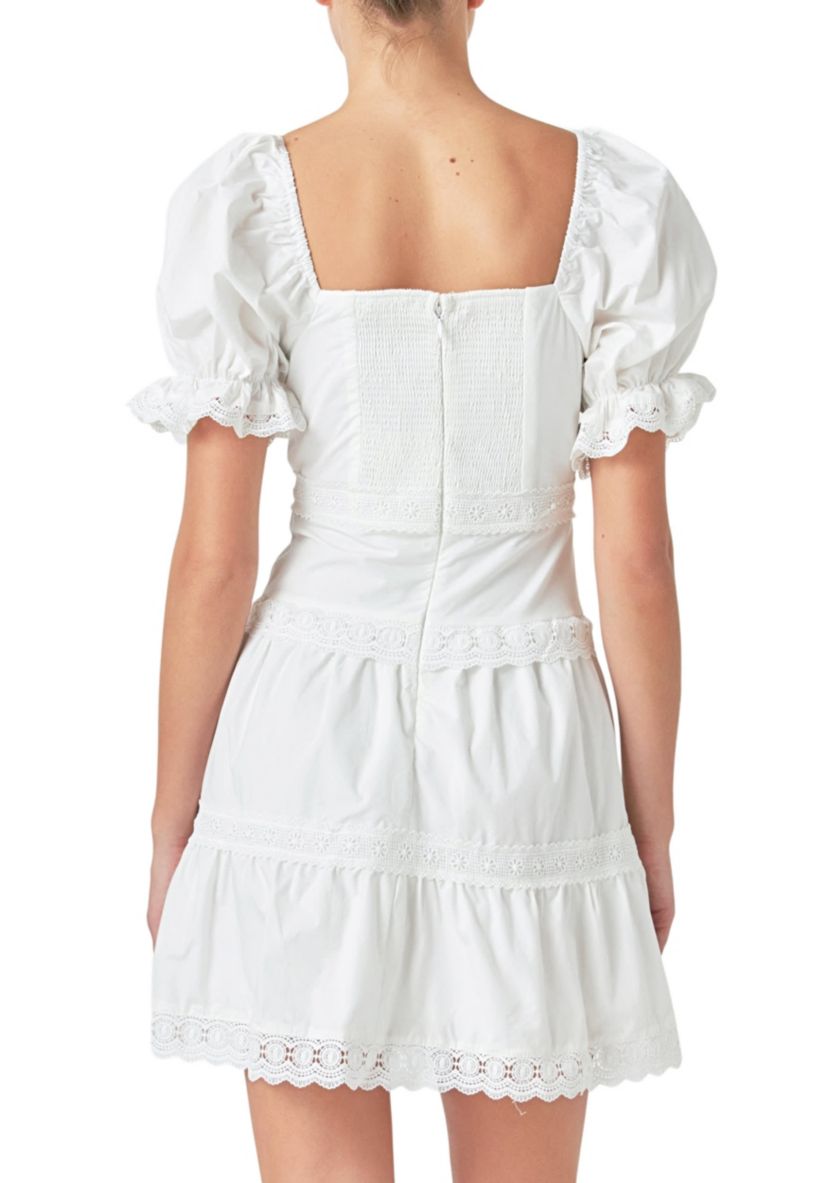 Sweetheart Lace Combo Puff Mini