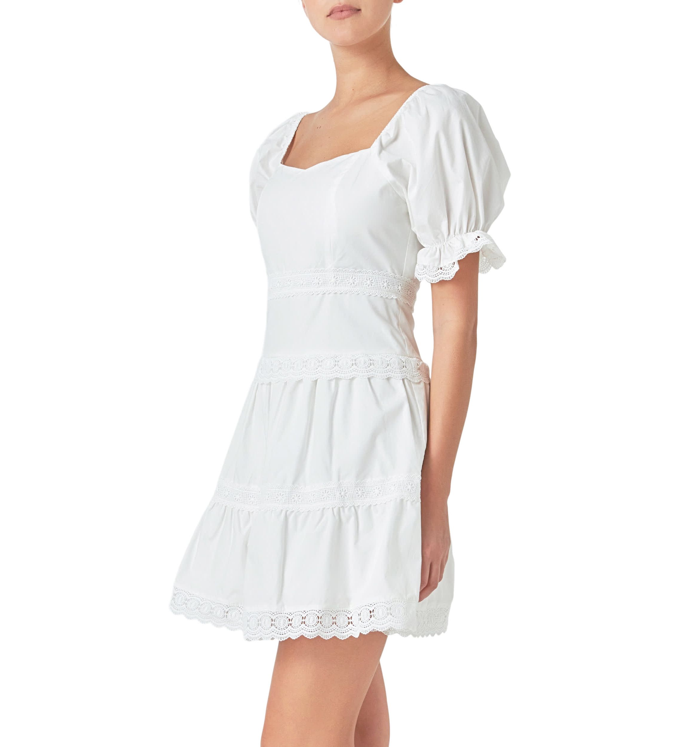 Sweetheart Lace Combo Puff Mini