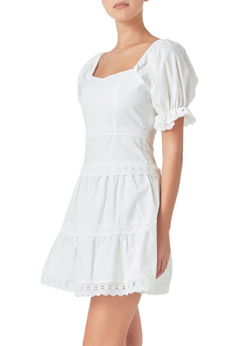 Sweetheart Lace Combo Puff Mini