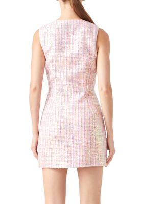 Sequins Tweed Mini Dress