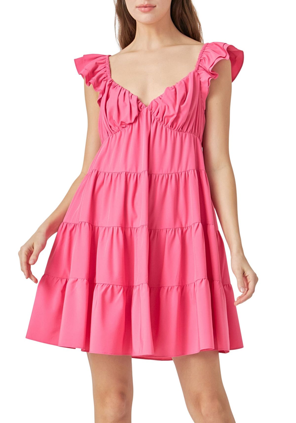 Sweetheart Flounced Mini Dress