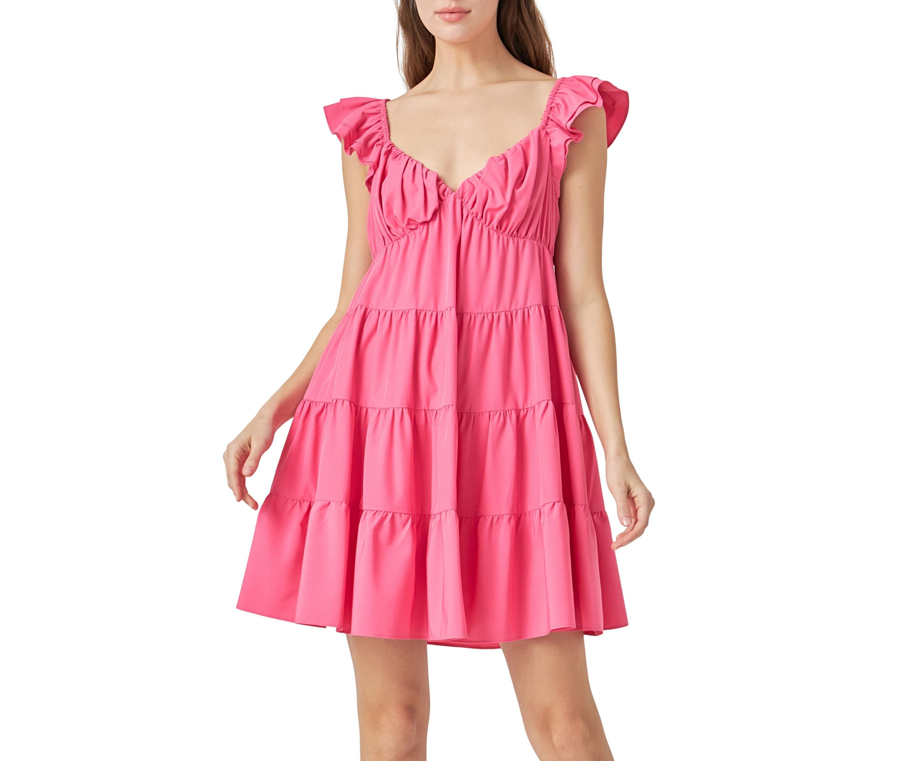 Sweetheart Flounced Mini Dress