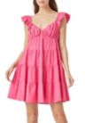 Sweetheart Flounced Mini Dress