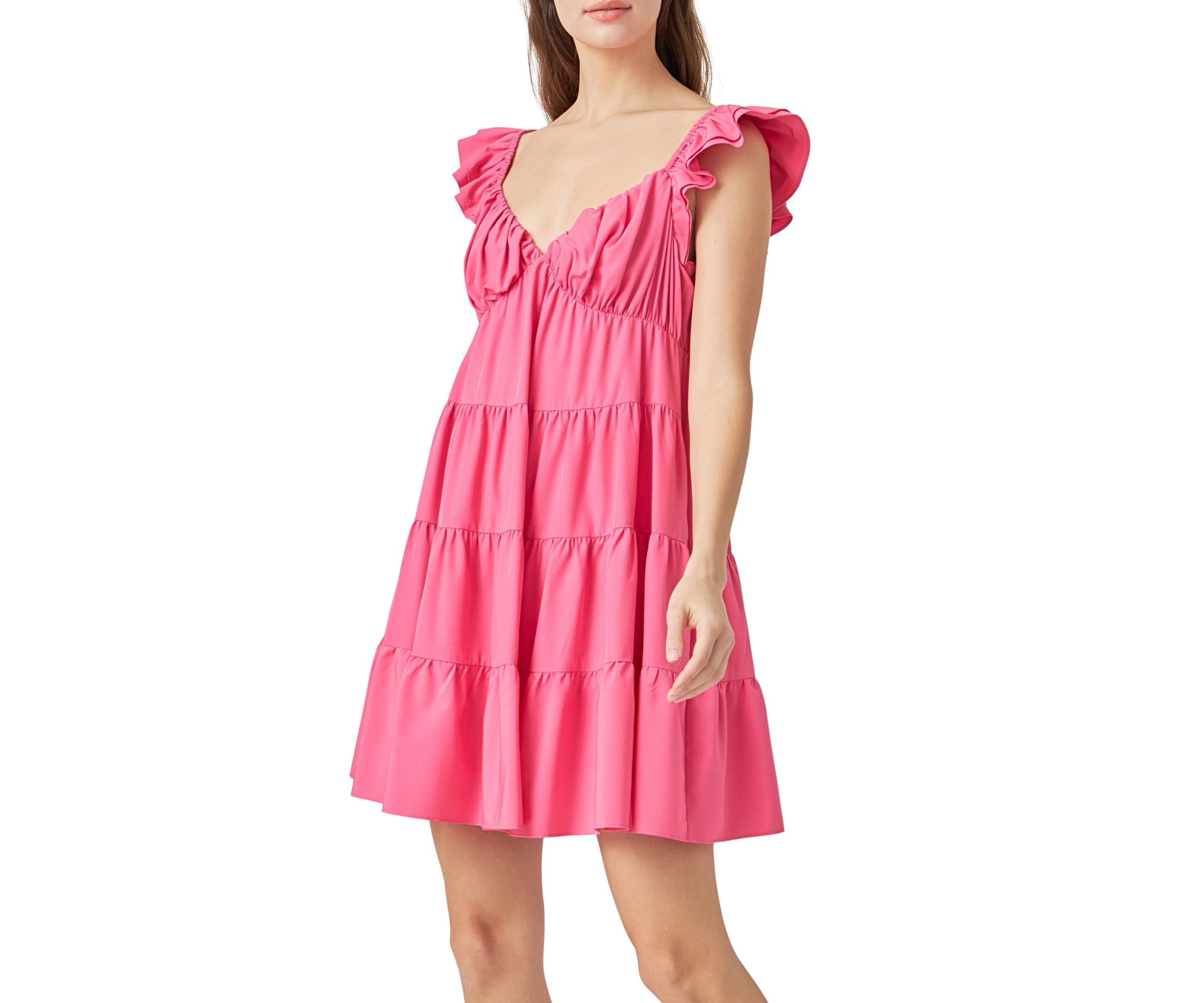 Sweetheart Flounced Mini Dress