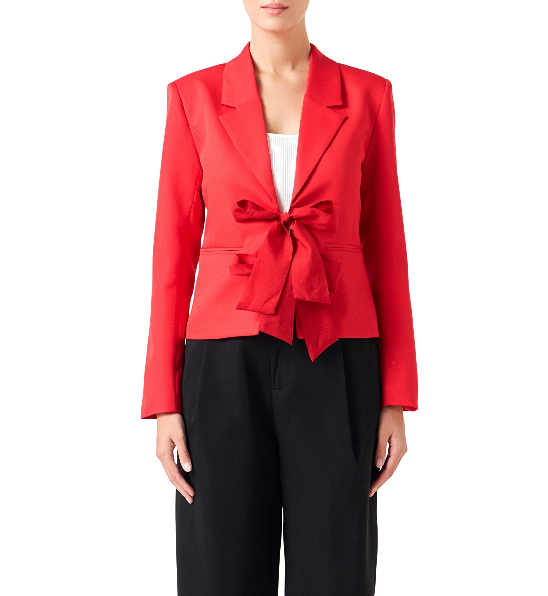 Bow Contrast Blazer